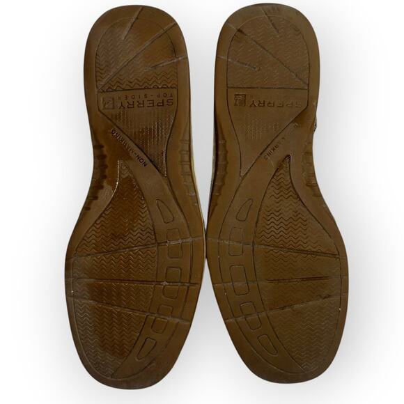 Sperry Top-Sider Angelfish Women's Boat Shoes Sz 8.5M Tan Leather Slip On Casual - Picture 4 of 7